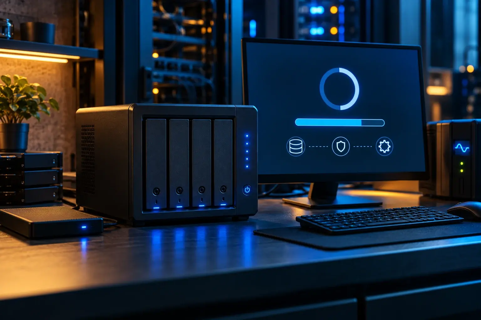 Synology NAS tijdens een gecontroleerde systeemupdate
