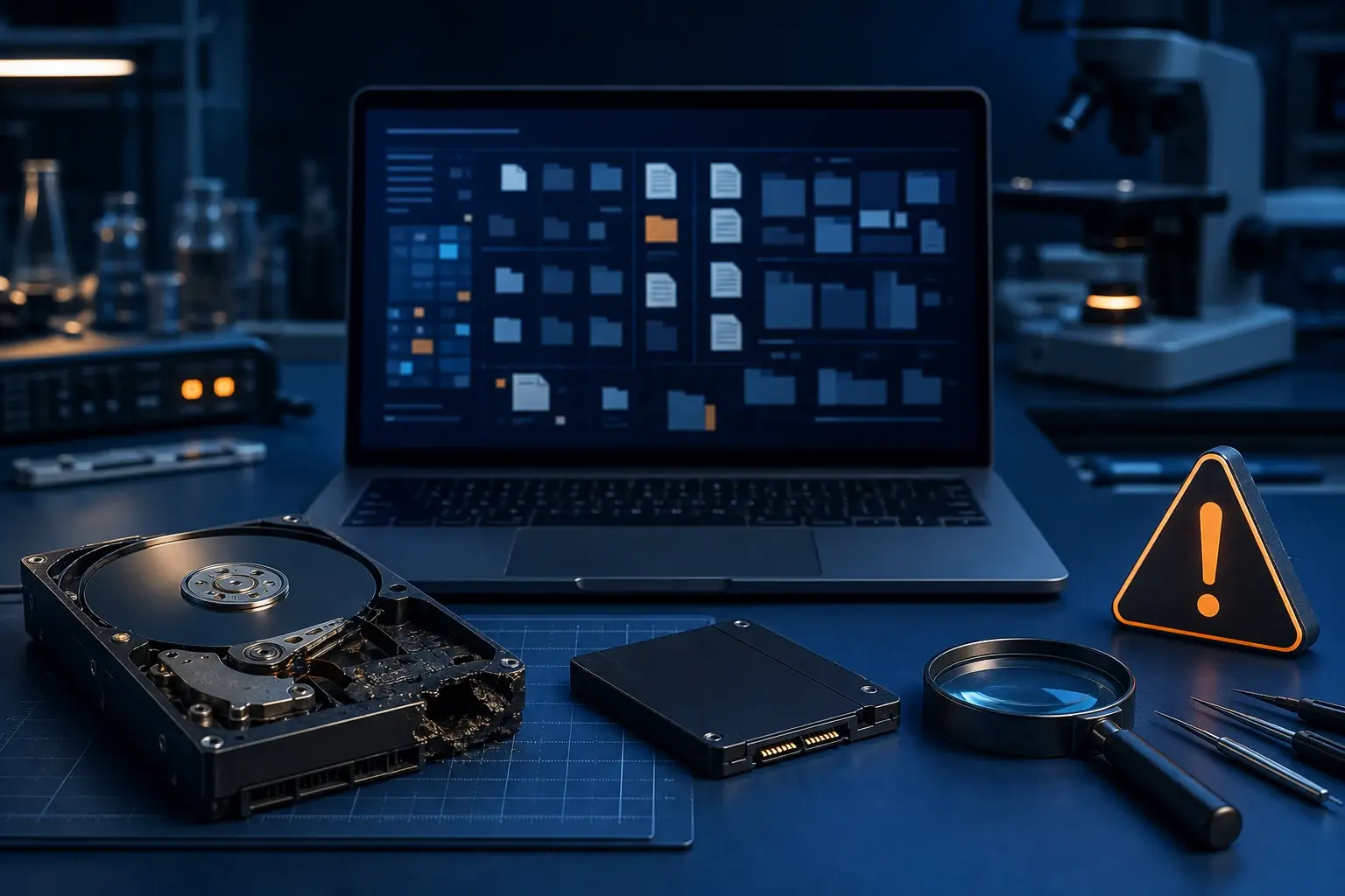 Zorgvuldige analyse van beschadigde opslagmedia voor data recovery