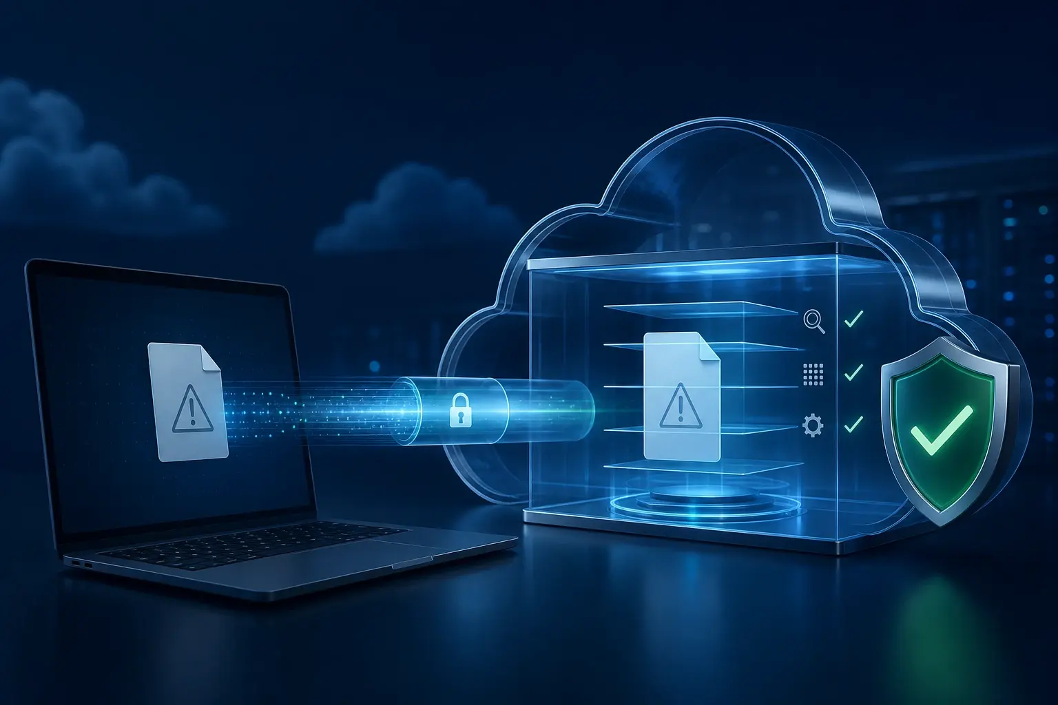 ESET LiveGuard analyseert een verdacht bestand veilig in de cloud