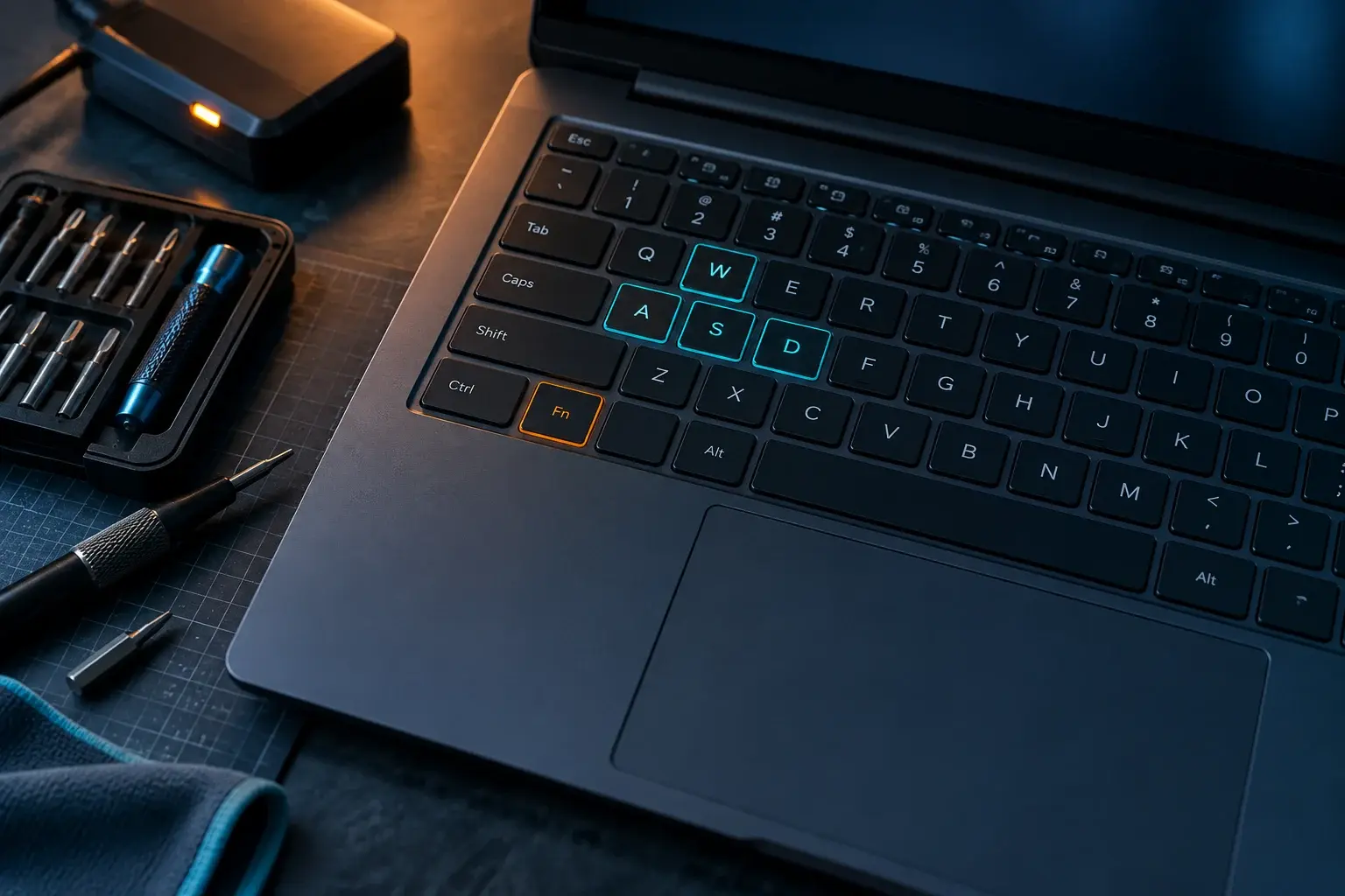 Laptoptoetsenbord wordt onderzocht omdat toetsen niet reageren