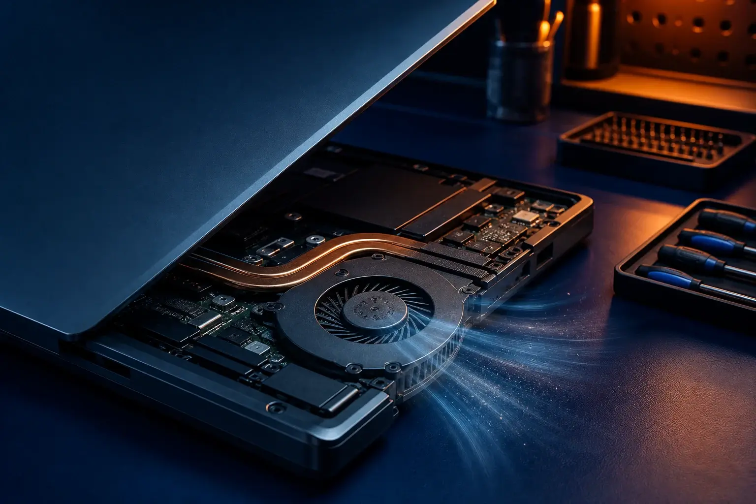 Laptopventilator maakt veel lawaai door warmte of stof